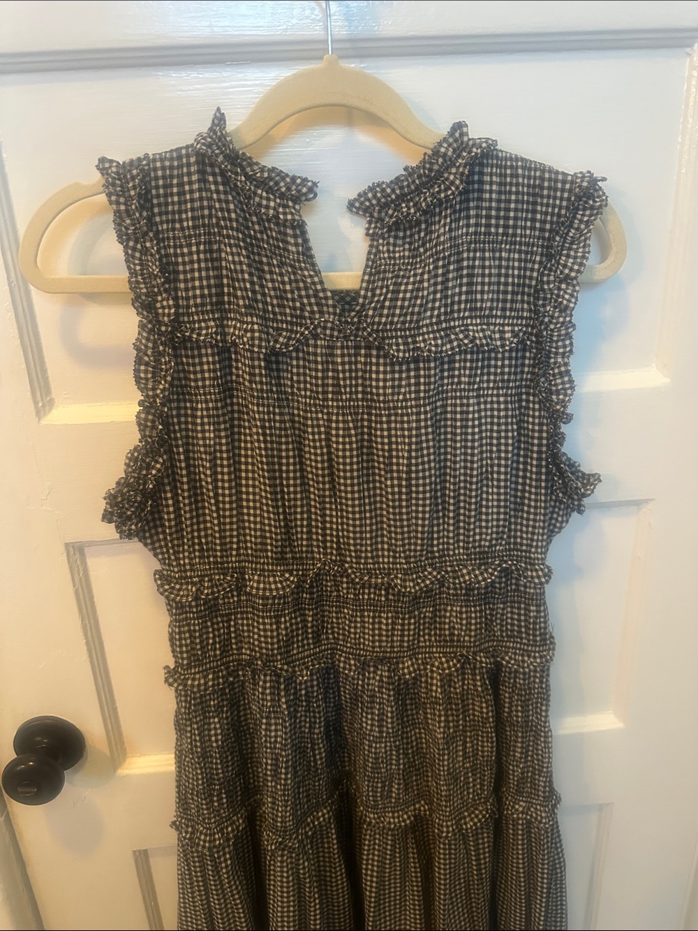 Doen Mallory Black & White Gingham Midi Dress - Picture 5 of 5